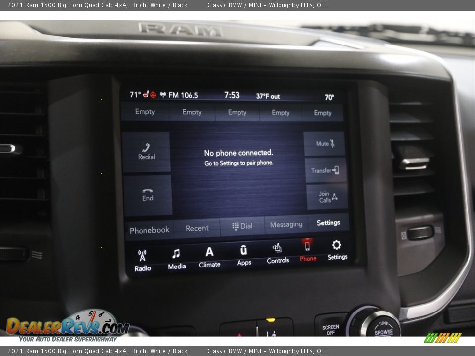 2021 Ram 1500 Big Horn Quad Cab 4x4 Bright White / Black Photo #13