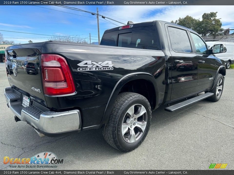 2019 Ram 1500 Laramie Crew Cab 4x4 Diamond Black Crystal Pearl / Black Photo #6