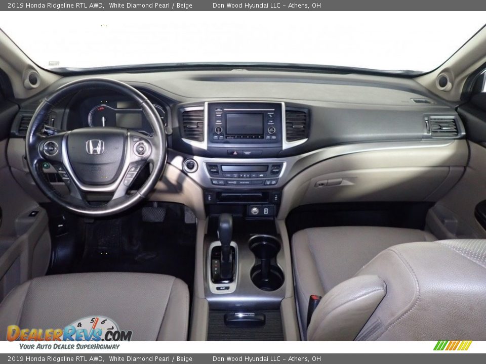 2019 Honda Ridgeline RTL AWD White Diamond Pearl / Beige Photo #22