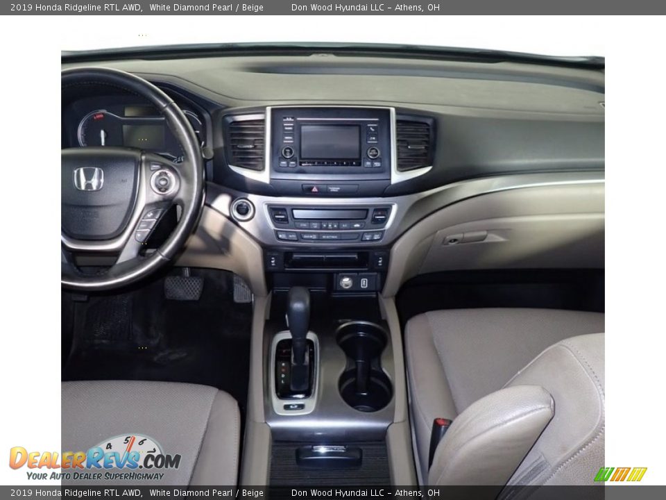 2019 Honda Ridgeline RTL AWD White Diamond Pearl / Beige Photo #23