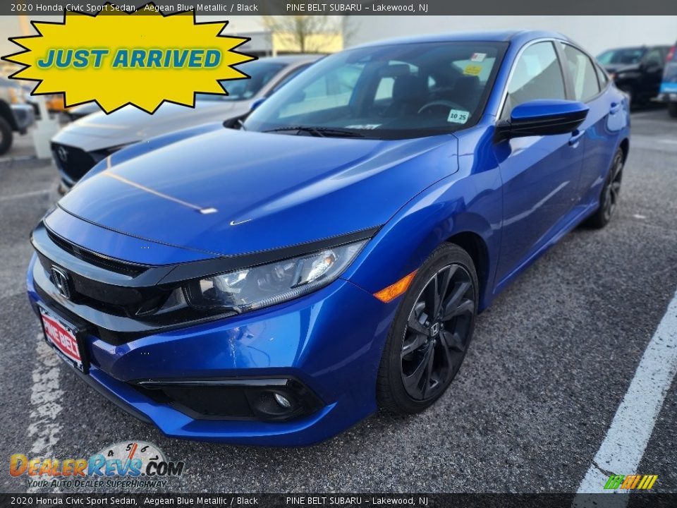 2020 Honda Civic Sport Sedan Aegean Blue Metallic / Black Photo #1