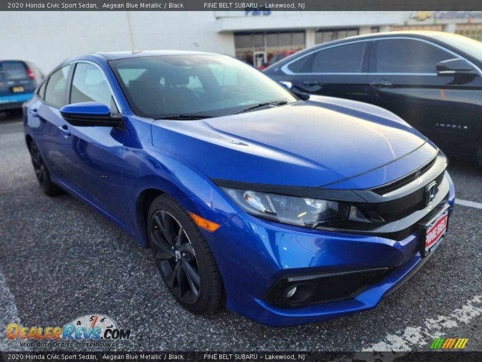 2020 Honda Civic Sport Sedan Aegean Blue Metallic / Black Photo #2