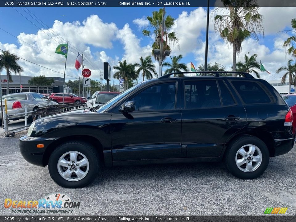 2005 Hyundai Santa Fe GLS 4WD Black Obsidian / Gray Photo #1