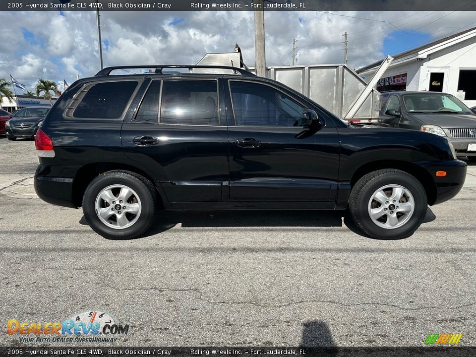 2005 Hyundai Santa Fe GLS 4WD Black Obsidian / Gray Photo #3