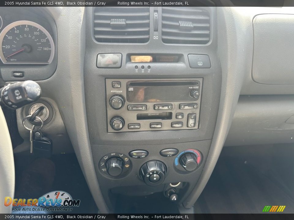 2005 Hyundai Santa Fe GLS 4WD Black Obsidian / Gray Photo #16
