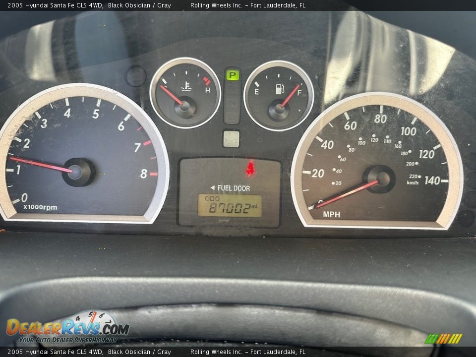 2005 Hyundai Santa Fe GLS 4WD Black Obsidian / Gray Photo #17