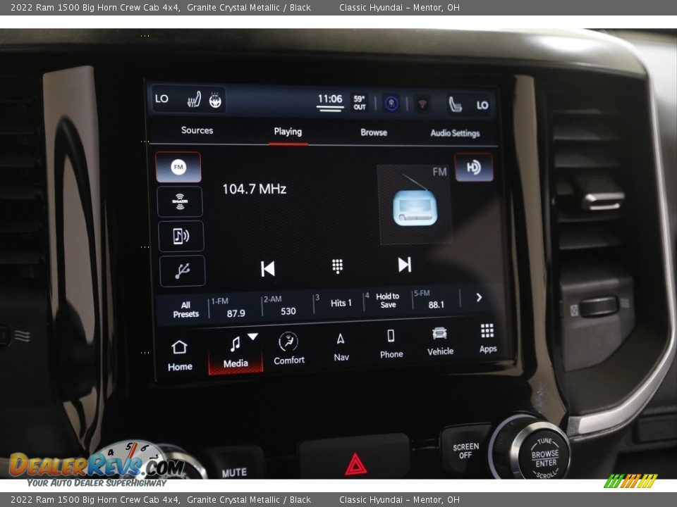 2022 Ram 1500 Big Horn Crew Cab 4x4 Granite Crystal Metallic / Black Photo #10