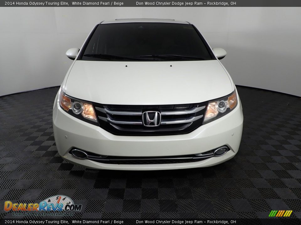 2014 Honda Odyssey Touring Elite White Diamond Pearl / Beige Photo #7