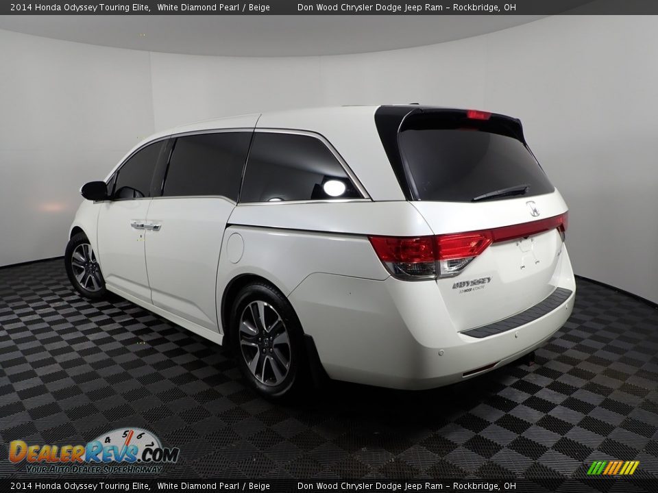 2014 Honda Odyssey Touring Elite White Diamond Pearl / Beige Photo #9