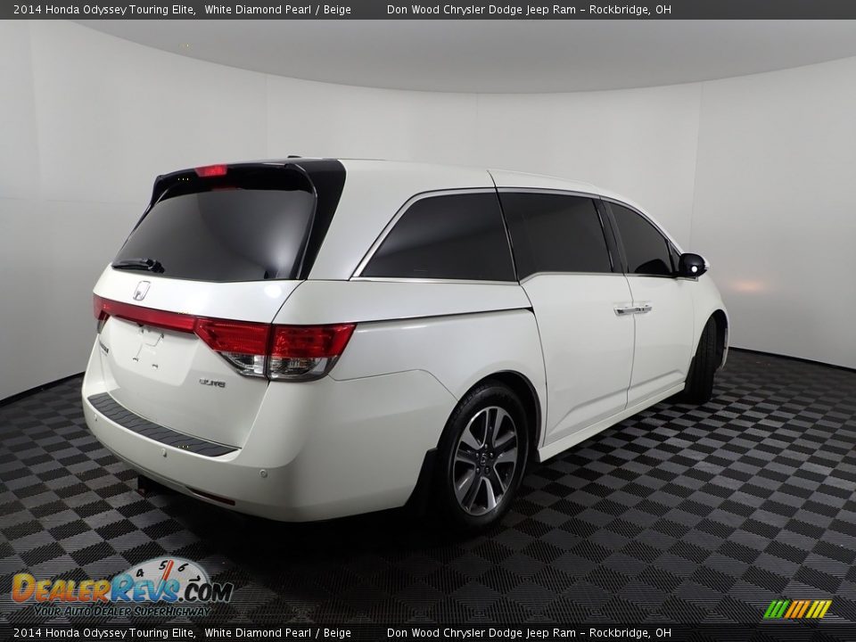 2014 Honda Odyssey Touring Elite White Diamond Pearl / Beige Photo #13