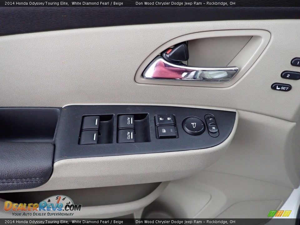 2014 Honda Odyssey Touring Elite White Diamond Pearl / Beige Photo #15