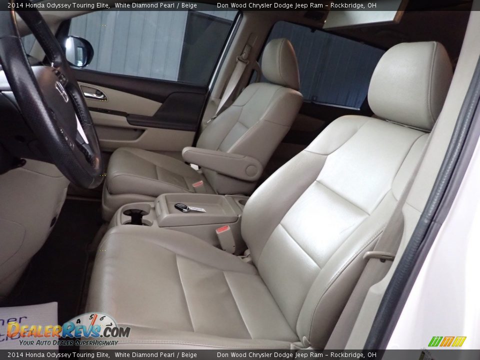 2014 Honda Odyssey Touring Elite White Diamond Pearl / Beige Photo #17