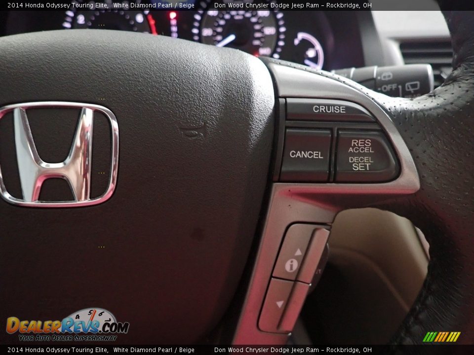 2014 Honda Odyssey Touring Elite White Diamond Pearl / Beige Photo #20