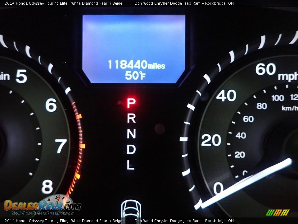 2014 Honda Odyssey Touring Elite White Diamond Pearl / Beige Photo #36