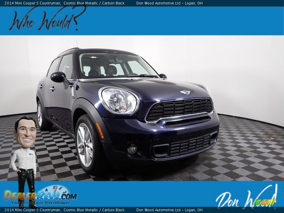2014 Mini Cooper S Countryman Cosmic Blue Metallic / Carbon Black Photo #1