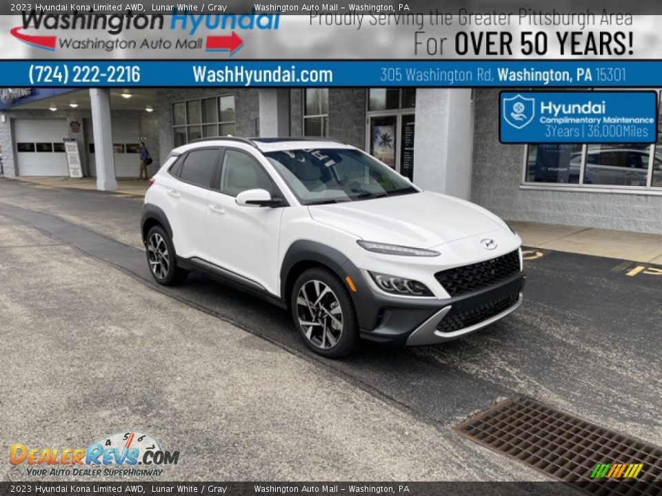 2023 Hyundai Kona Limited AWD Lunar White / Gray Photo #1