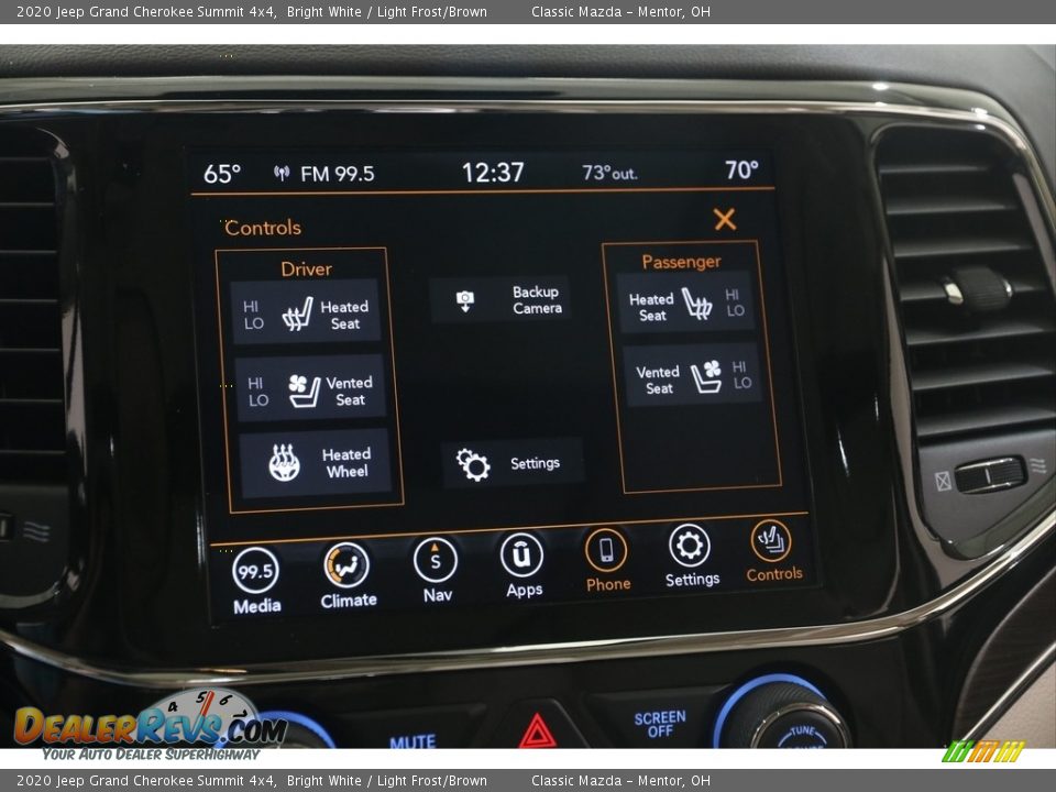 2020 Jeep Grand Cherokee Summit 4x4 Bright White / Light Frost/Brown Photo #13