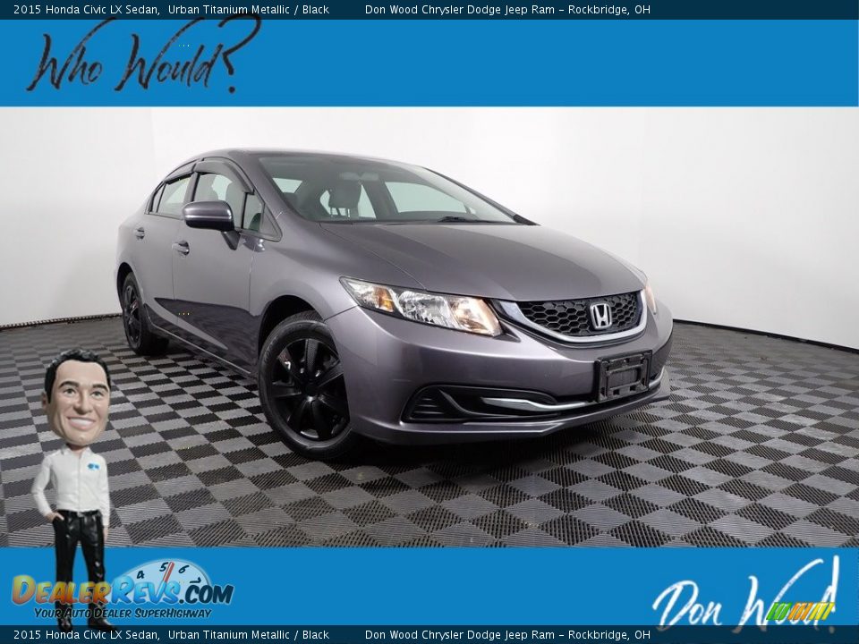 2015 Honda Civic LX Sedan Urban Titanium Metallic / Black Photo #1