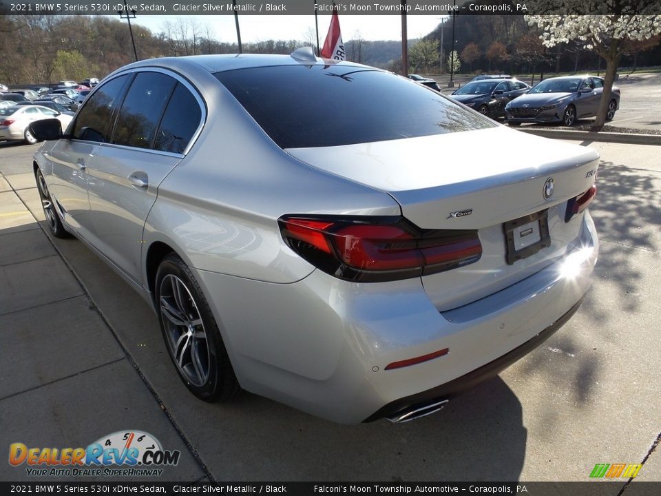 2021 BMW 5 Series 530i xDrive Sedan Glacier Silver Metallic / Black Photo #5