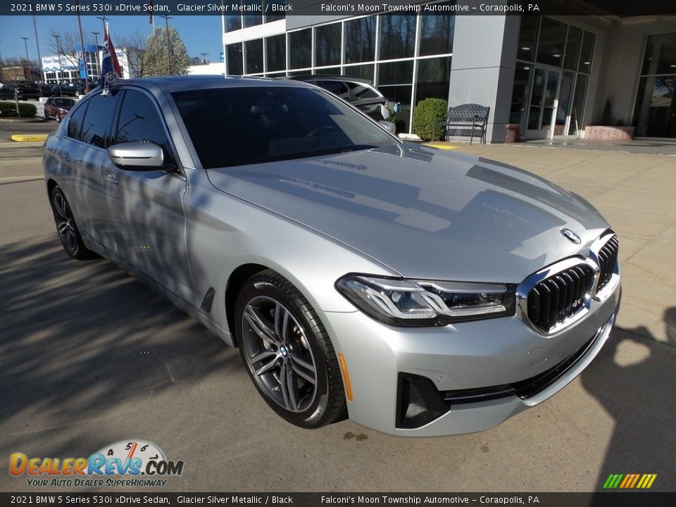 2021 BMW 5 Series 530i xDrive Sedan Glacier Silver Metallic / Black Photo #9