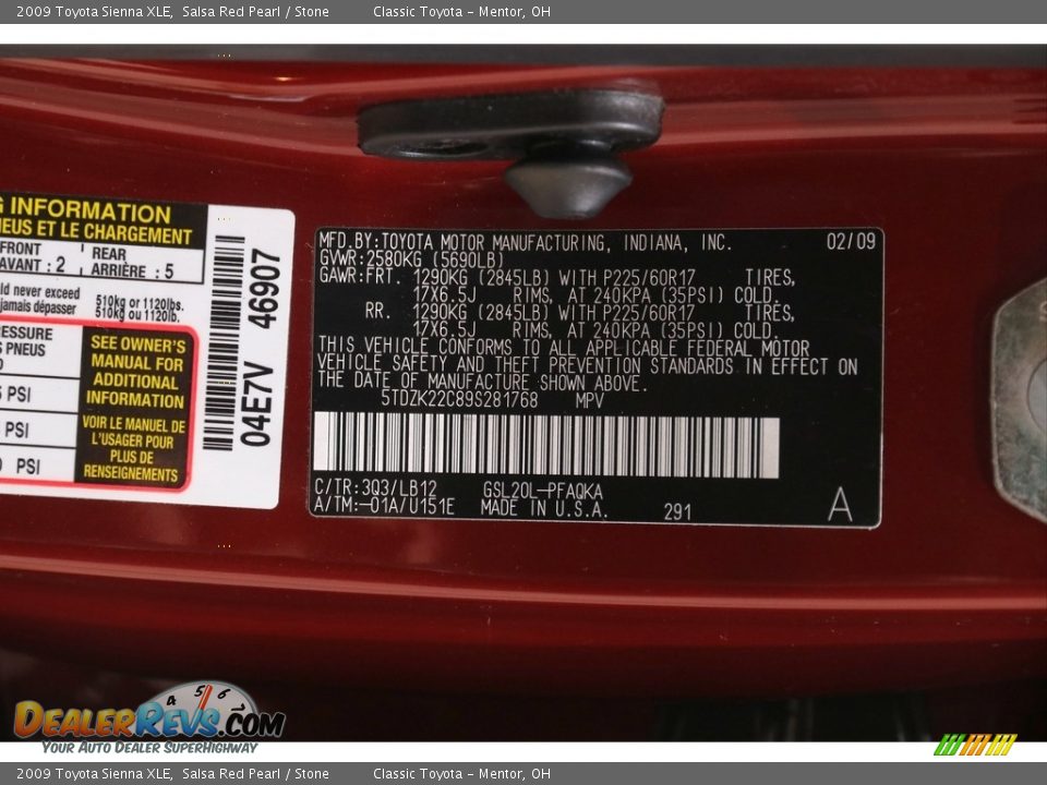 2009 Toyota Sienna XLE Salsa Red Pearl / Stone Photo #22