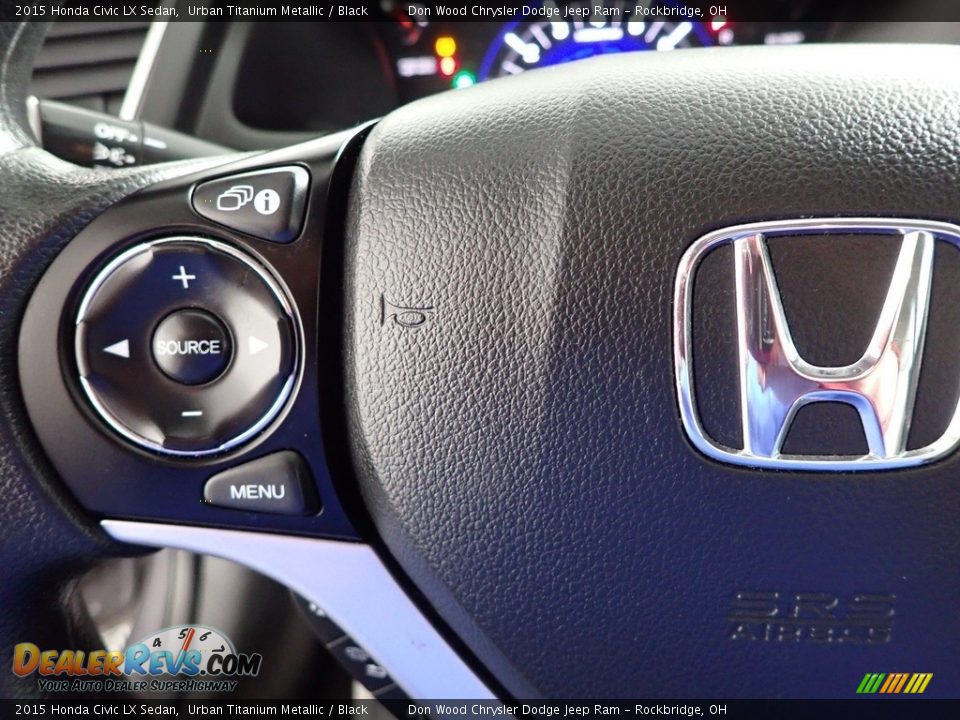 2015 Honda Civic LX Sedan Urban Titanium Metallic / Black Photo #15