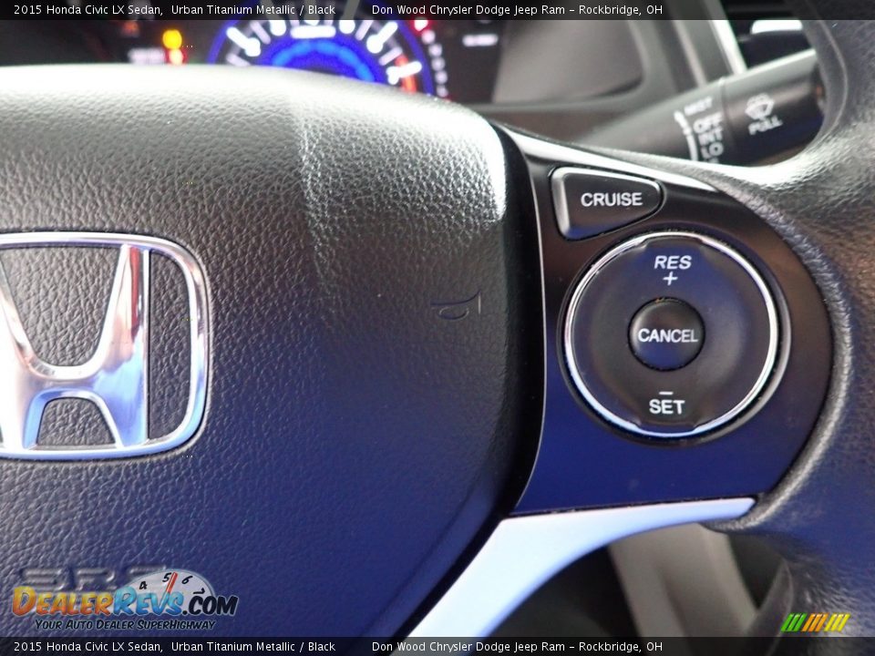 2015 Honda Civic LX Sedan Urban Titanium Metallic / Black Photo #16