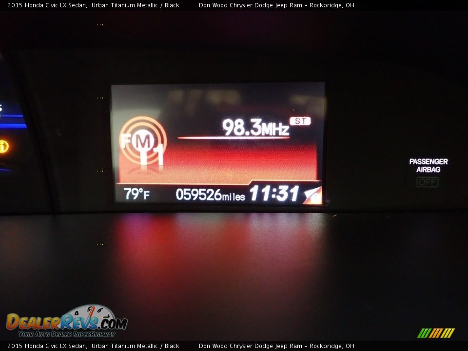 2015 Honda Civic LX Sedan Urban Titanium Metallic / Black Photo #18