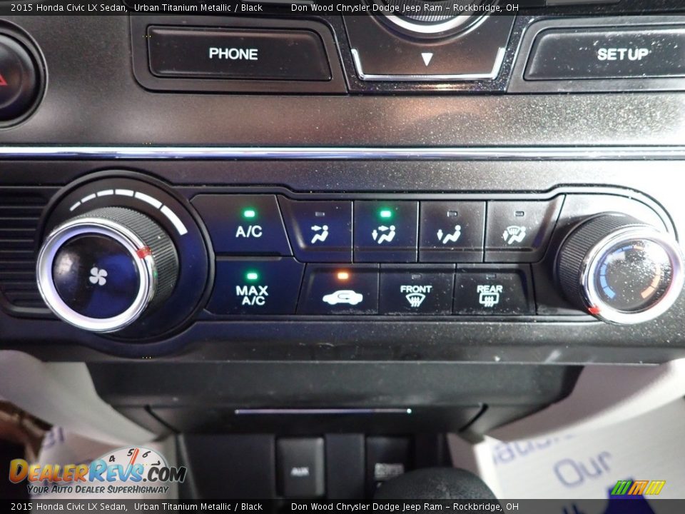 2015 Honda Civic LX Sedan Urban Titanium Metallic / Black Photo #20