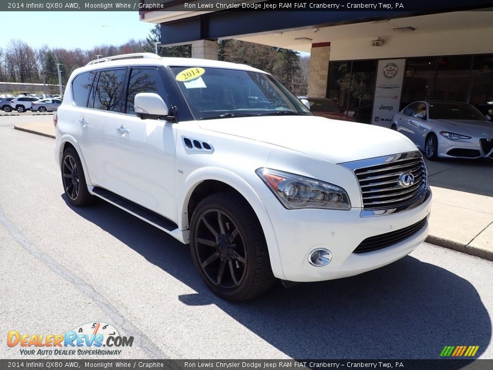 2014 Infiniti QX80 AWD Moonlight White / Graphite Photo #2