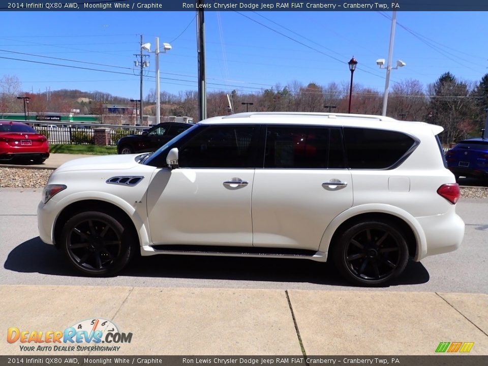 2014 Infiniti QX80 AWD Moonlight White / Graphite Photo #5