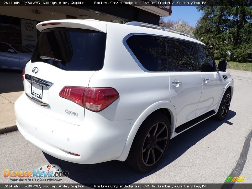 2014 Infiniti QX80 AWD Moonlight White / Graphite Photo #8