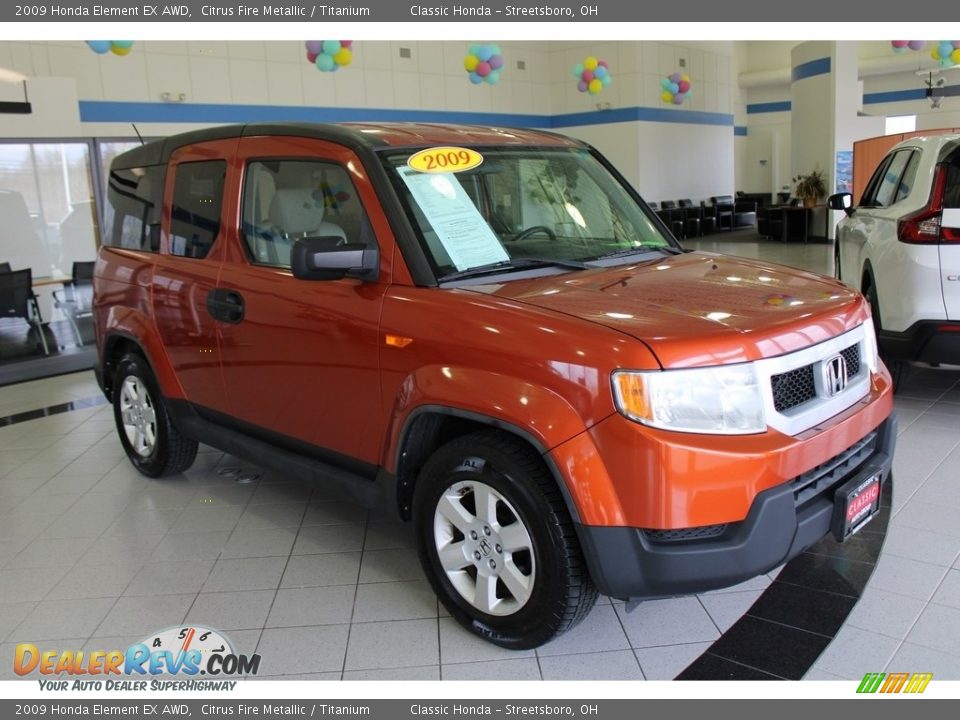 2009 Honda Element EX AWD Citrus Fire Metallic / Titanium Photo #3
