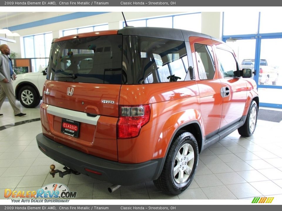 2009 Honda Element EX AWD Citrus Fire Metallic / Titanium Photo #7