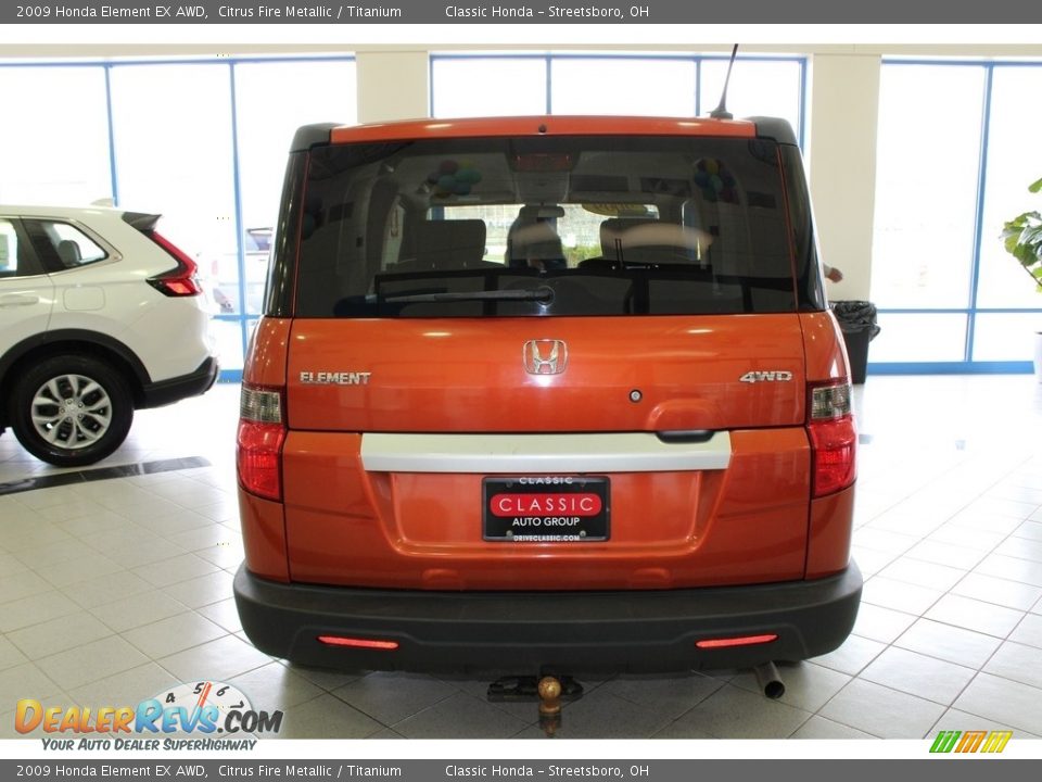 2009 Honda Element EX AWD Citrus Fire Metallic / Titanium Photo #8