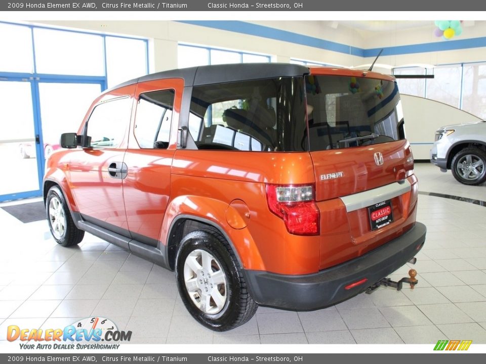 2009 Honda Element EX AWD Citrus Fire Metallic / Titanium Photo #9