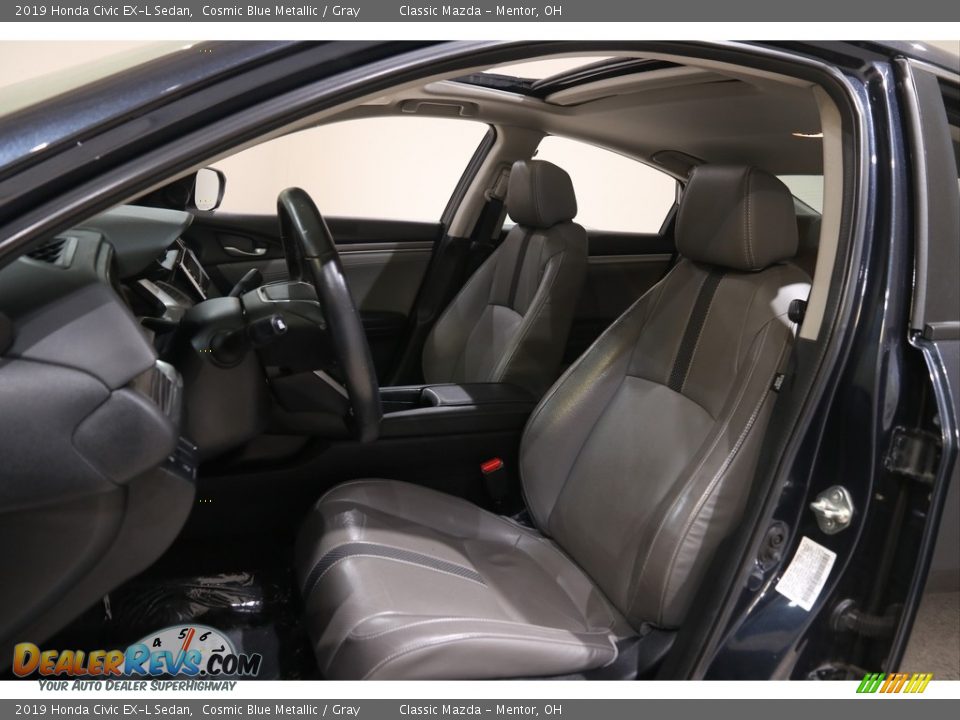 2019 Honda Civic EX-L Sedan Cosmic Blue Metallic / Gray Photo #5