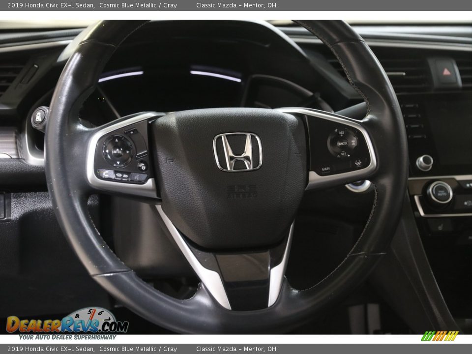 2019 Honda Civic EX-L Sedan Cosmic Blue Metallic / Gray Photo #7