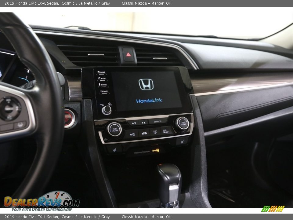 2019 Honda Civic EX-L Sedan Cosmic Blue Metallic / Gray Photo #9