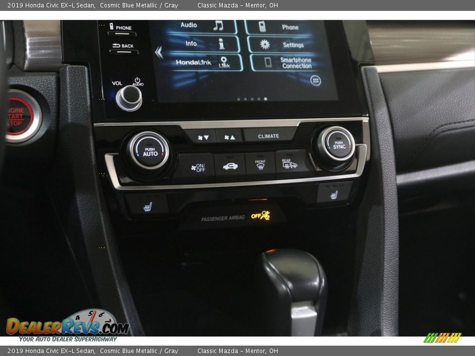 2019 Honda Civic EX-L Sedan Cosmic Blue Metallic / Gray Photo #14