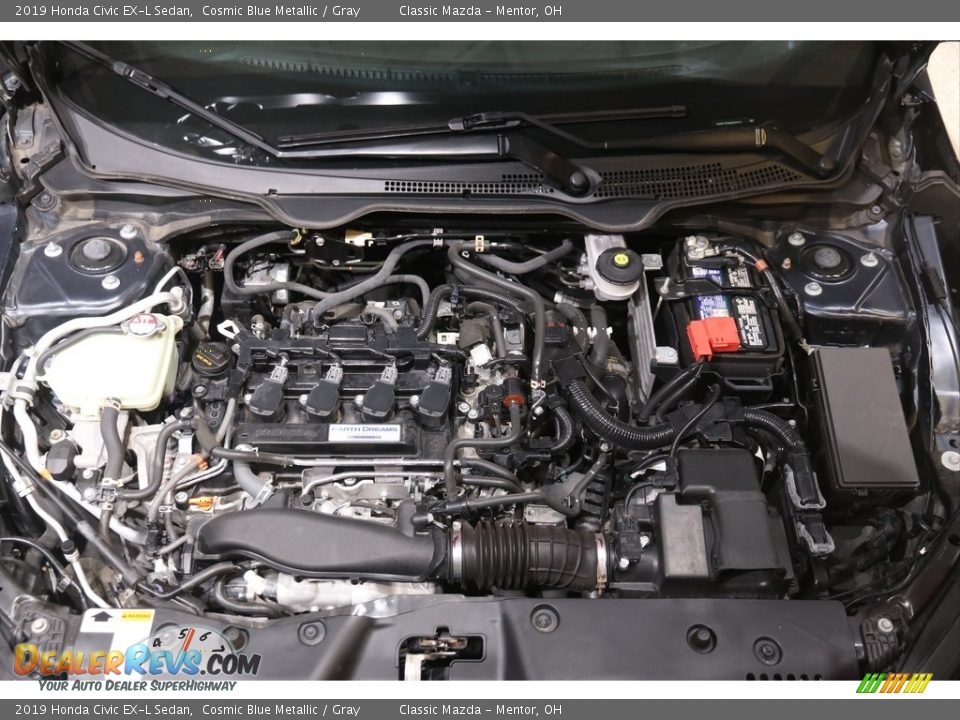 2019 Honda Civic EX-L Sedan Cosmic Blue Metallic / Gray Photo #21