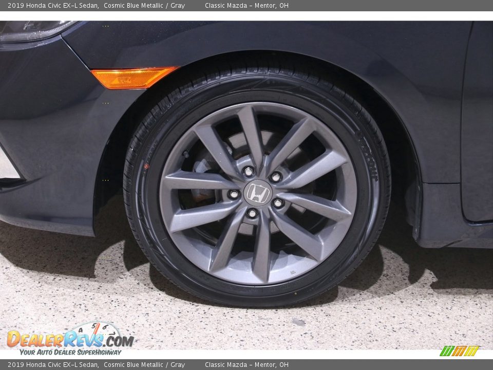 2019 Honda Civic EX-L Sedan Cosmic Blue Metallic / Gray Photo #22