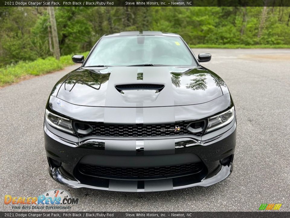 2021 Dodge Charger Scat Pack Pitch Black / Black/Ruby Red Photo #4