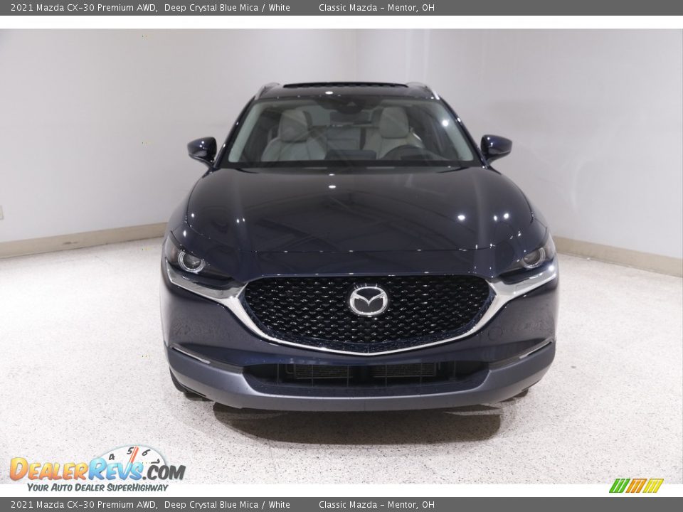 2021 Mazda CX-30 Premium AWD Deep Crystal Blue Mica / White Photo #2
