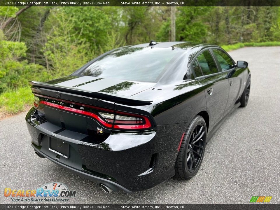 2021 Dodge Charger Scat Pack Pitch Black / Black/Ruby Red Photo #7