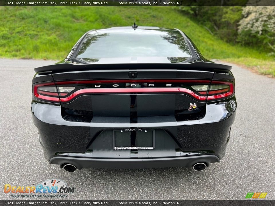 2021 Dodge Charger Scat Pack Pitch Black / Black/Ruby Red Photo #8