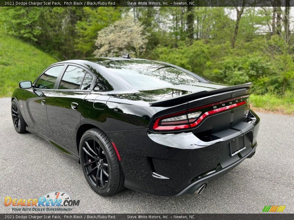 2021 Dodge Charger Scat Pack Pitch Black / Black/Ruby Red Photo #9