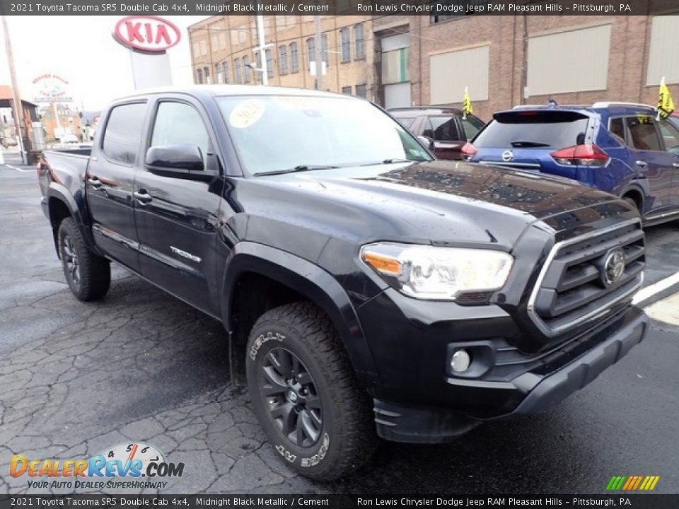 2021 Toyota Tacoma SR5 Double Cab 4x4 Midnight Black Metallic / Cement Photo #2