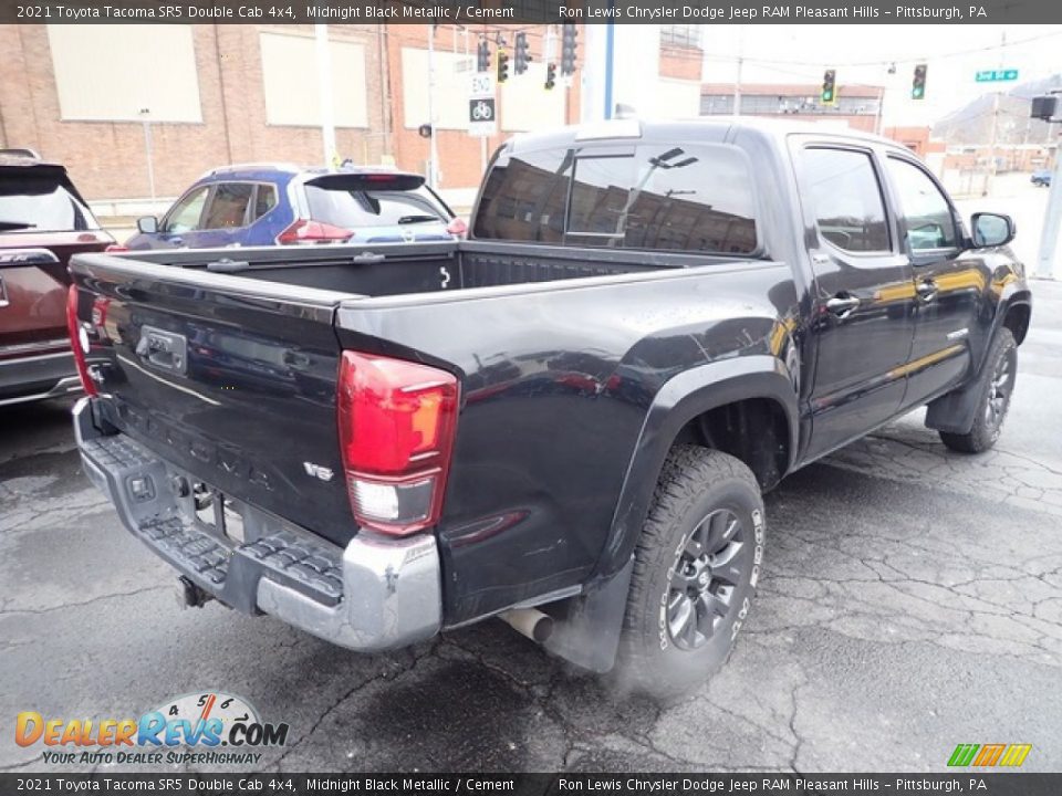 2021 Toyota Tacoma SR5 Double Cab 4x4 Midnight Black Metallic / Cement Photo #8