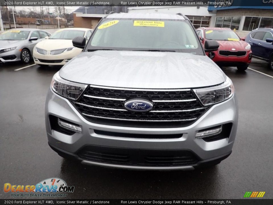 2020 Ford Explorer XLT 4WD Iconic Silver Metallic / Sandstone Photo #3